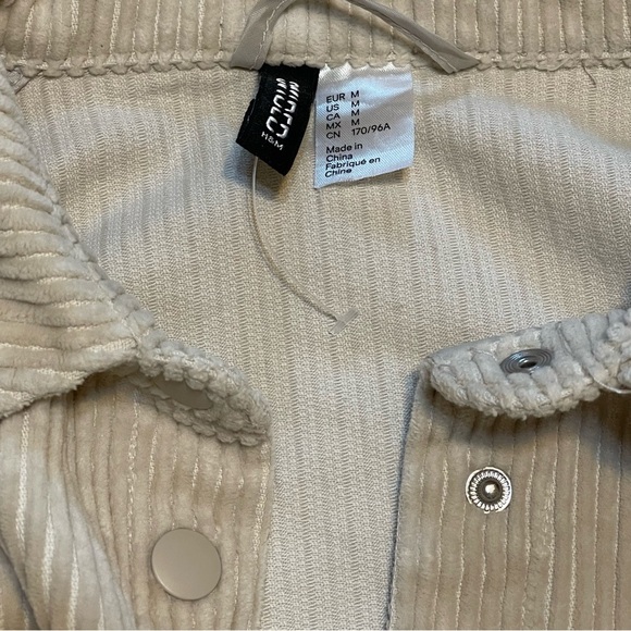 H&M DIVIDED corduroy oversized shirt jacket size medium - Picture 11 of 12